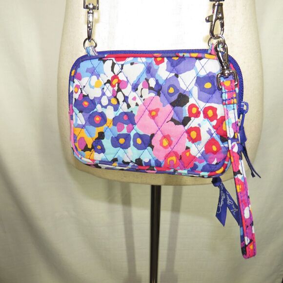 Vera Bradley Floral Multi Small Crossbody Wallet Purse Wristlet Bag - Picture 7 of 11